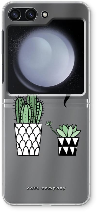 Case Company® - Hoesje geschikt voor Samsung Galaxy Z Flip5 hoesje - Hey you cactus - Soft Cover Telefoonhoesje - Bescherming aan alle Kanten en Schermrand