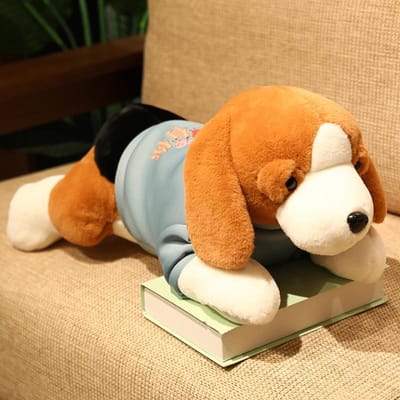 1 pièce 406080 cm Mignon Beagles Peluches Doux Animaux Remplis Chiens Poupées Coussin Peluche Dort Compagnon Pour Enfants Bébé 40cm bleu