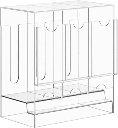 Opbergdoos Acryl - Kaart Organizer - Verzamelingen Presenteren - 3 Sleuven Ontwerp - 222 cm - Transparant