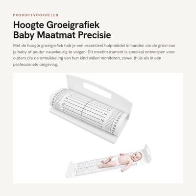 Dailygoods- Hoogte Meetgereedschap Nauwkeurige Meting - Baby Maatmat - Roll-up Hoogte Liniaal - Opvouwbaar - Geschikt voor Thuis - ABS/PVC Materiaal - Babymeter