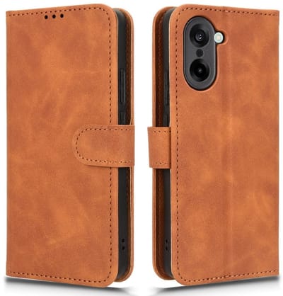 Coverup Hoesje - Geschikt voor OnePlus Nord CE5 Hoesje - Coverup Book Case - Bruin