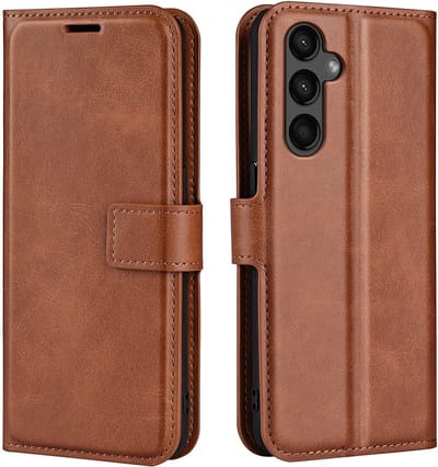 Coverup Hoesje - Geschikt voor Samsung Galaxy A15 Hoesje - Coverup Deluxe Book Case - Donkerbruin