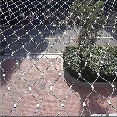 Roestvrijstalen Kabelnet - Veiligheidsnet Gaas - Valpreventie Balkon - Slagvast Duurzaam Materiaal - 1.2x5m 10cm Maaswijdte - Zilverkleurig