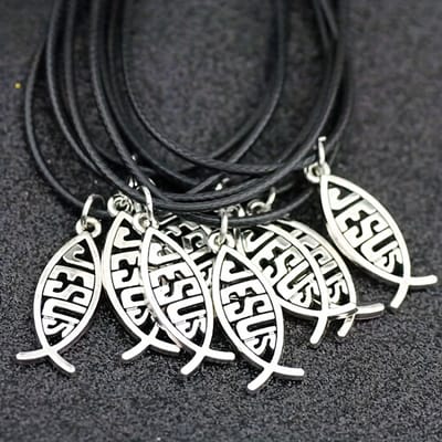 VANDAAG VERZONDEN - Ketting Set 5 STUKS - Staal - Ichtus Vis 4 cm - Christelijk - Kettingen - Jesus Jezus