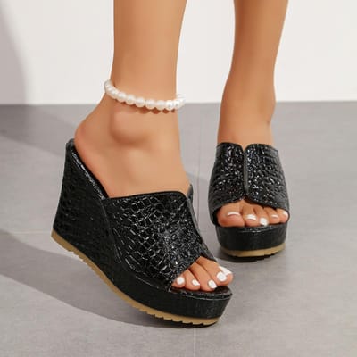 *Zomer Ronde Neus Hoge Helling Comfortabele Casual Slippers Sexy Banket Vis Mond Slippers voor Dames 36 brown
