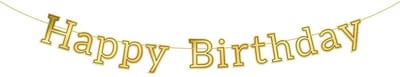 Folat - Letterslinger Glossy Black Happy Birthday - 3 meter