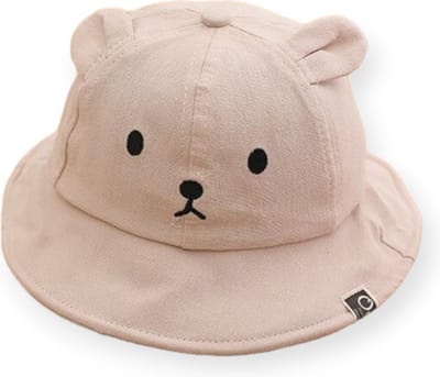 Bo & Mila - Zonnehoedje Bo - Beige - Baby Hoedje - Beer - 3 tot 36 maanden