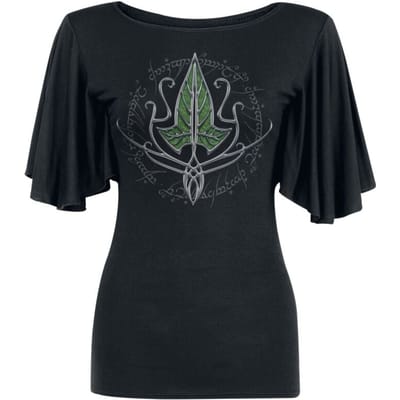 The Lord Of The Rings T-shirt - Frodo Leaf - L - voor Vrouwen - zwart