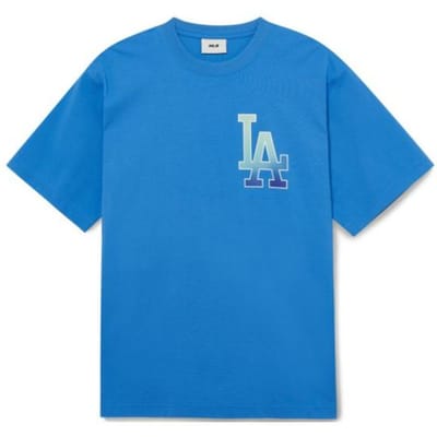 MLB Los Angeles Dodgers Logo Print Losse Pasvorm Ronde Hals Korte Mouw T-shirt Unisex Tops Blauw 3ATSB0333-07BLS XL blue