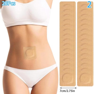 Compresse d'huile de ricin jetable Autocollantes Navel Stickers Protecteurs de nombril résistants aux fuites Adhésif Universel white