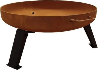 Grote Roestkleurige Vuurschaal 55 cm - Inklapbare Poten voor Tuin en Terras
