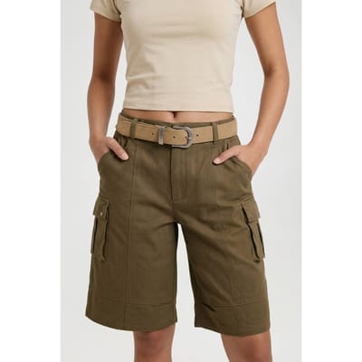 boohoo Dames Faux Suede Riem Met Zilveren Gesp | Taupe | Maat: Small/Medium