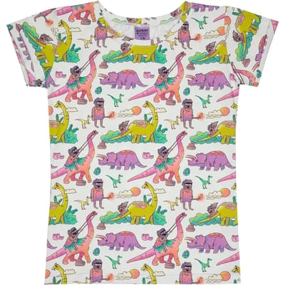 T-shirt dames Raspberry Republic Dino Riders Rainbow