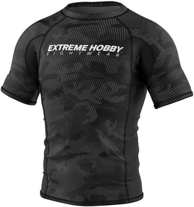 Extreme Hobby Havoc - Rashguard - Korte Mouwen - Compressie Shirt - Zwart Camo