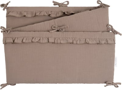 Baby's Only Bedbumper Calm - Boxbumper - Bedomrander - Bedomranding baby - Parkomrander - Geschikt voor ledikant, bed en box - Clay - 100% katoen - 180x30 cm