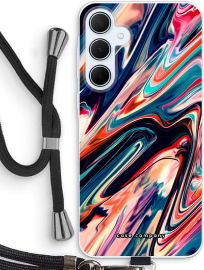 Case Company® - Hoesje met koord geschikt voor Samsung Galaxy A35 hoesje met Koord - Quantum Being - Telefoonhoesje met Zwart Koord - Bescherming aan alle Kanten en Over de Schermrand