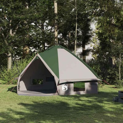 vidaXL - Teepee - Tent - voor - 8 - Personen - 8-persoons - Groen - en - Wit