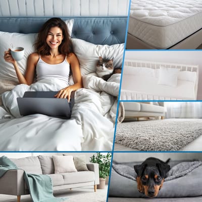 CLEANmaxx mijten handstofzuiger | anti-mijt stofzuiger met UV-C licht | reiniging en desinfectie in één stap | incl. HEPA filter [Blauw]