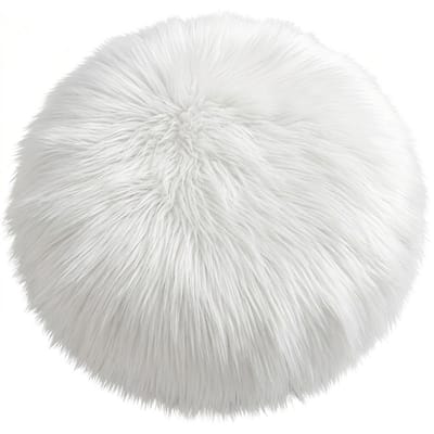 Wit rond pluche stoelkussen 45 cm zacht zitkussen eetkamer stoel bureau stoel fluffy decoratief kussen voor stoel en vloer gebruik