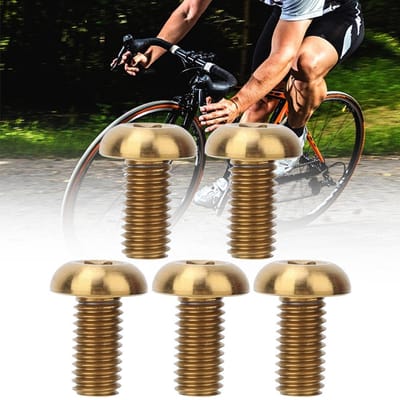 5 stuks Pak Titaniumlegering M5*12 Fiets Bidonhouderbouten M5*10 Schijfremschroeven brown