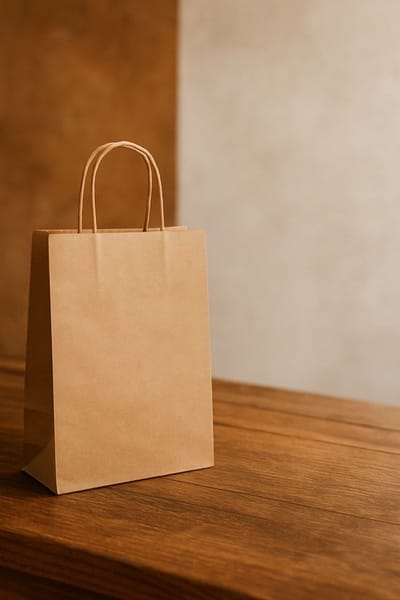 Papieren Tas - 100 stuks - Bruin - 28+15x40cm - Gedraaid Handvat / papieren draagtassen