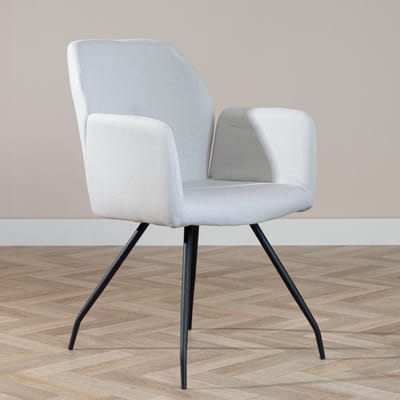 Bronx71® Scandinavische eetkamerstoel Frey gerecyclede stof grijs - stoel