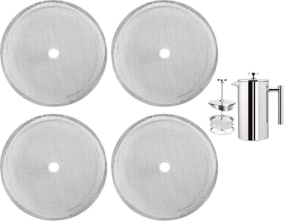 Dailygoods- Koffiezetfilter 4-delig - Herbruikbare Filter - Roestvrij Stalen Filter - Accessoires voor Koffiezetapparaat - Geschikt voor 1000 ml - Duurzaam en Milieuvriendelijk - Koffiefilter