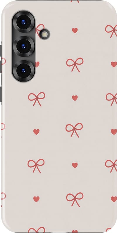 Tough Hoesje met Hartjes Samsung Galaxy S25 Plus | Little Love Tough Case Geschikt voor Mag | Hartjes Print Backcover Samsung Galaxy S25 Plus Sweet Bows