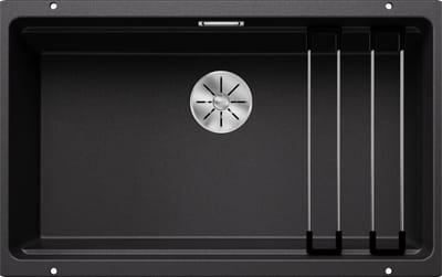 Silgranit spoelbak, 730x460 mm, met verschuifbare rails, antraciet