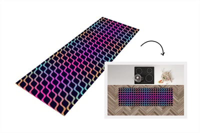 Keukenloper - Loper keuken - Design - Abstract - Neon - 150x50 cm - Keukenloper vinyl