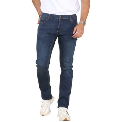 MYT Herenjeans met rechte pijpen, hyperstretch denim in donkerblauw