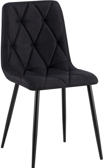 CLP Clairton Eetkamerstoel - klassiek - met zwart metalen frame - Belastbaar tot 150 kg - fluweel - Velvet - Stof/zwart
