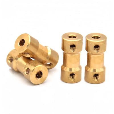 Dailygoods- Stijve Koppeling Slijtvaste Koper - 5mm/5mm Aansluiting - 20mm Lengte - 4 Stuks - Corrosiebestendig - Perfect voor 3D-printer - Askoppeling