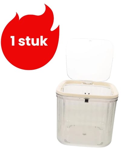 1 stuk - Mini-opbergemmer met drukknop - Prullenbak voor op het aanrecht - Kleine prullenbak voor op het nachtkastje - Transparant