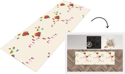 Keukenloper - Loper keuken - Meisjes - Ballonnen - Bloemen - Patronen - 150x50 cm - Keukenloper vinyl