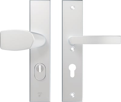 AXA Veiligheidsbeslag (Edge Plus) Aluminium glad: bedienbare Knop-Kruk (model Wing-Blok) PC72 met kerntrekbeveiliging SKG***