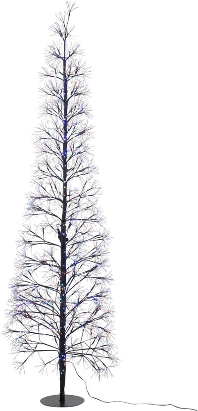 J-Line decoratie Boom Multicolor - ijzer - zwart - large - LED lichtjes