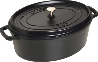 Staub Braadpan Ovaal Cocotte Zwart - ø 37 cm / 8 liter