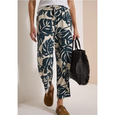 Broek met High Waist en Wide Leg pijpen in een Loose Fit pasvorm