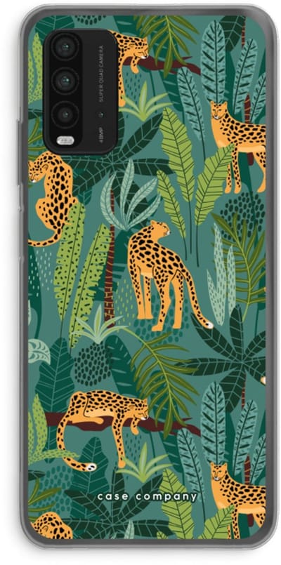 Case Company® - Hoesje geschikt voor Xiaomi Redmi 9T hoesje - Luipaard 2 - Soft Cover Telefoonhoesje - Bescherming aan alle Kanten en Schermrand