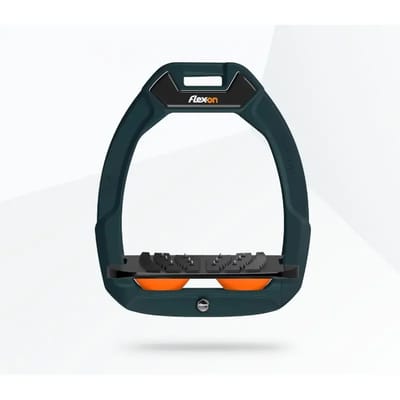 Veiligheidsstijgbeugels Paardrijden Gevlokt Ultra Grip Groen/Zwart/Oranje Flex-On Safe-On