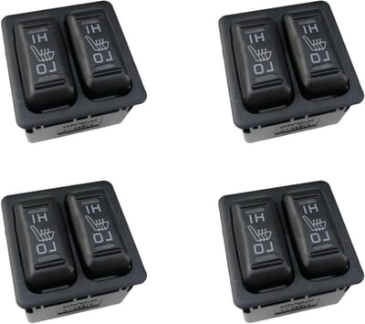 Stoelverwarming Knop - Schakelaar Bediening - Auto Interieur - Directe Vervanging - 4 Stuks - Zwart