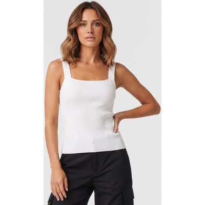 Karl Lagerfeld Logo Strap Knit Singlet Off White Taglia: XS | Canottiere Outlet | Donna | Bianco