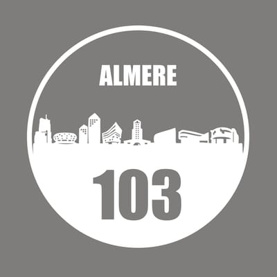 Almere sticker met eigen huisnummer