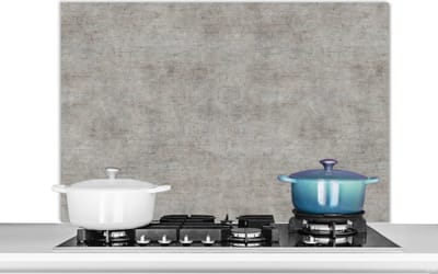 Spatscherm keuken 100x65 cm - Kookplaat achterwand Beton - Oud - Grijs - Patronen - Muurbeschermer - Spatwand fornuis - Hoogwaardig aluminium