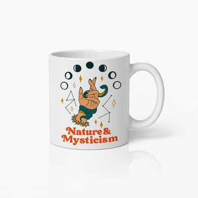 Nature & Mysticism Mok 330ml – Spirituele Maanfasen Koffiebeker | Uniek Cadeau voor Natuurliefhebbers & Mystieke Zielen