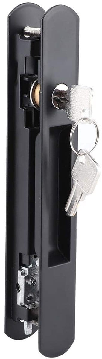 MTTproducts- Schuifdeurslot met 2 Sleutels - Insteekslot - Haakslot - Veiligheidsdeurslot - Roestvrij Stalen Behuizing - Afmetingen 20 x 2,8 cm - Deurslot