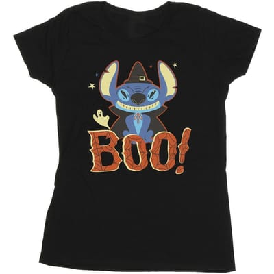 Disney Dames/Dames Lilo & Stitch Boo! Katoenen T-shirt (Zwart)
