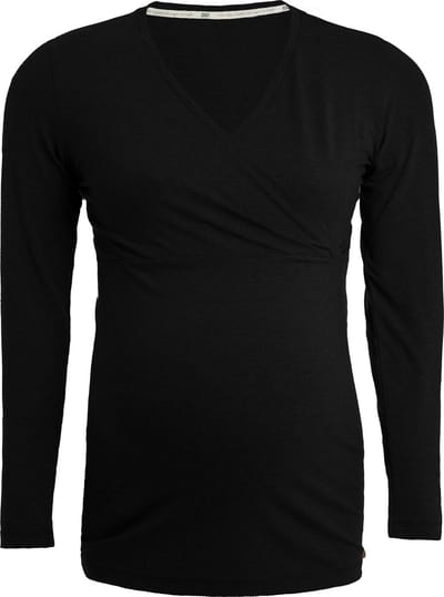 Baby's Only Zwangerschapstop lange mouw Glow - Zwangerschapsshirt gemaakt uit 96% viscose en 4% elastaan - Longsleeve shirt dames met voedingsfunctie - Zwart - S