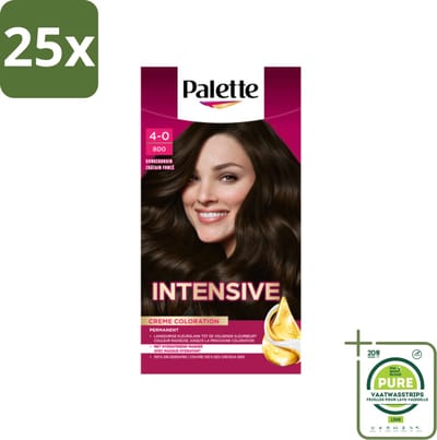 25 x Palette Intensive Oil-Care Color Haarkleuring 800 Donkerbruin - Grootverpakking - Haarverf - Donkerbruin - Permanente Haarverf - Arganolie - Glans